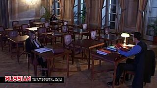 Blonde lesbians fingering and licking pussies with toys in college dorm?