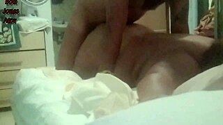 Mother from Asia, older woman, getting anal with Indian man dressed in underwear at a thong bar