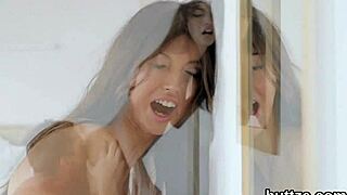 just another day watching a slim girl get her tight snatch and tiny butt reamed hard.