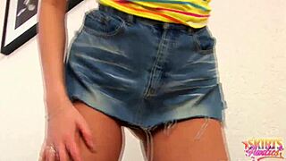 Quick peek at my teen panties under skirt