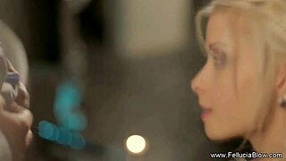 Blonde german milf's intense garden blowjob