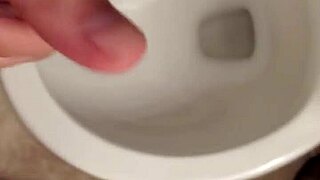 He strokes his big saliva covered cock