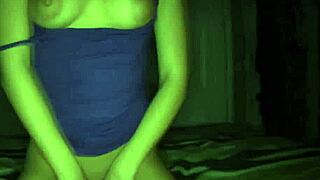 Hot girlfriend sprawls on bed for wild fun sex scene with intense action