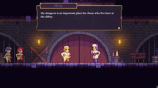 Big breasted monster girl having sex with dildo in Hentai game