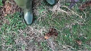 broke wears mask outdoors in public fetish fun