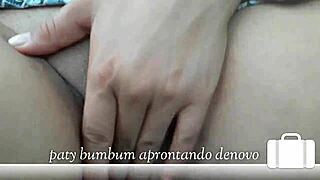 Blonde latina masturbates in dad's car