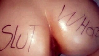 This slut gets pissed on in a detailed scene of humiliation and degradation.