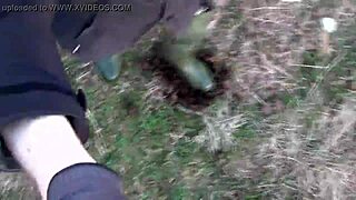 broke wears mask outdoors in public fetish fun