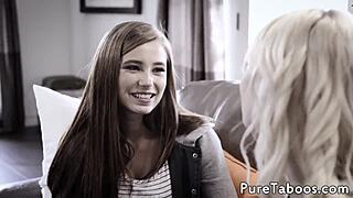 Teen cutie with small tits gets drilled hard during a wild sleepover with friends.