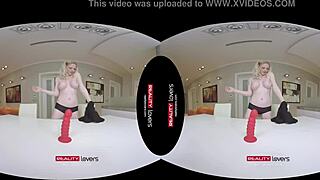 blonde british girl in realitylovers vr enjoys solo joyride with dildo.