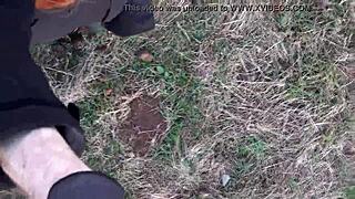 broke wears mask outdoors in public fetish fun