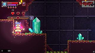 Big breasted monster girl having sex with dildo in Hentai game