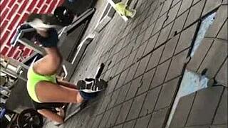 Gym rats get naughty: Sensual lovemaking session by a couple that not so camera friendly