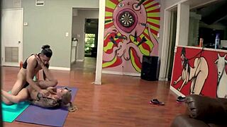 Bruno ties up the personal trainer and bangs her cunt rough, he says