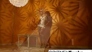 Sexy blonde does retro tease solo