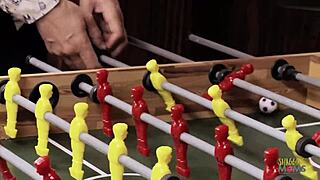 Man, this blonde milf rides hard from behind while her big boobs bounce everywhere in the room!