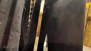 Wow, blowjob and handjob right in the clothing store - so risky and public with slipcouple!