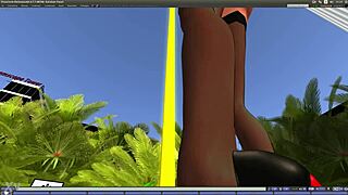 Beautiful Blonde Girl Dances on Pole in Second Life