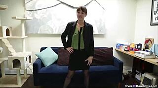 Watch this horny milf jerk my cock?