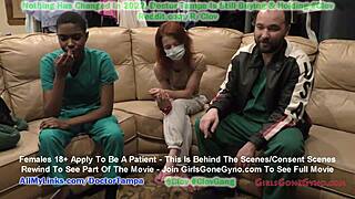 Nurse Stacy Shepard tries different gloves for the perfect fit!