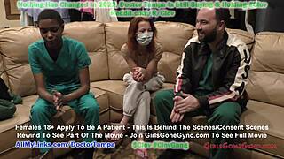 Nurse Stacy Shepard tries different gloves for the perfect fit!