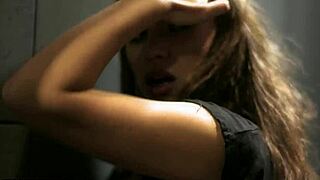 the hot brunette in stockings and cowgirl position shares her sudden anal desire during a casual chat