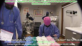 Nurse Stacy Shepard tries different gloves for the perfect fit!