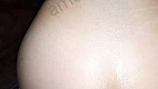 He shoots cum on his girlfriend's ass cheeks while she orgasms as a prostitute