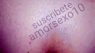 He shoots cum on his girlfriend's ass cheeks while she orgasms as a prostitute