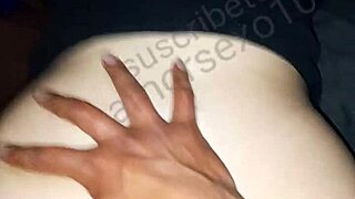 He shoots cum on his girlfriend's ass cheeks while she orgasms as a prostitute