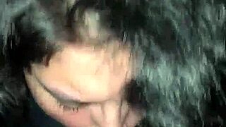 Latina amateur sloppily sucks big black monster cock. Detailed blowjob scene.