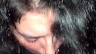 Latina amateur sloppily sucks big black monster cock. Detailed blowjob scene.