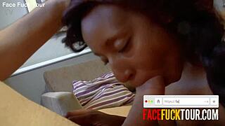 Can This Ebony Student Handle The Professor's Rough Throat Fucking?