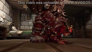 she was ravaged by a brutal orc warlord in a warcraft parody garage scene