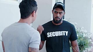 Noirmale Hunk Big Black Dick Security Roughly Assfucks Cute Asian Boy in Reality Anal Fetish