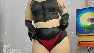 Mistress trains her sissy slave with big tits and ass