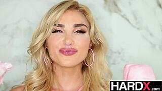 Kenzie anne stretches out on a huge cock in cowgirl.