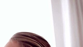 This babe's lovely feet get jizzed by a monster cock, small 18+ tits involved.