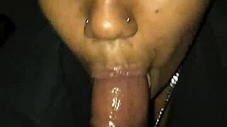 ebony deepthroat sloppy blowjob