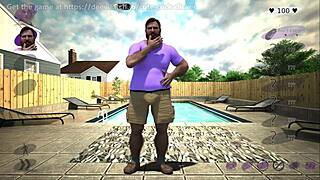 Cute gay clicker game charms with silly muscular bodybuilder solo.