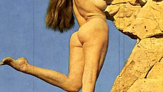 Summer vintage naturists flaunt hairy beaver and tits on beach