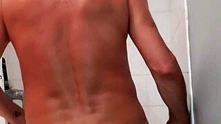 A naughty shower scene with an excited European male.