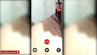 sexy crystalhousewife shows her delicious tits and big ass in video call