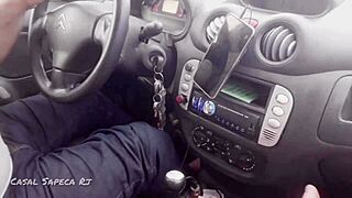 App Driver Fingers Wife's Pussy During Ride, She Films and Sends Video