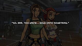 star channel 34 part 79 with anime hentai game featuring muscular brunette bodybuilder lesbian