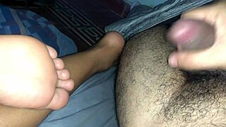 I gave a sweet footjob this early morning