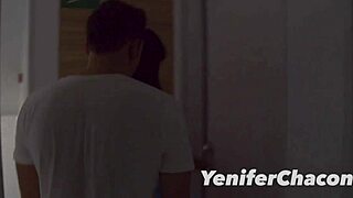 Teen with a big ass gets a rousing facial by her neighbor