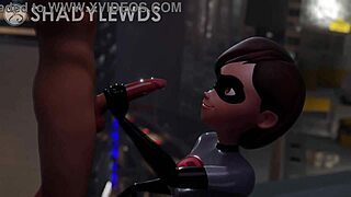 Hey, wanna see Helen Parr's rooftop handjob in that grey suit?