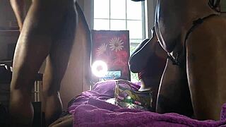 Sucking cock like a pro: Big boobs ebony amateur in Texas