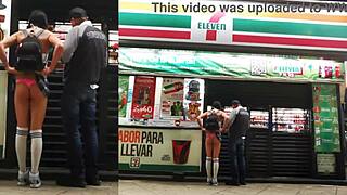 Hey, guess what? I caught her showing off her thong at the store in that tiny miniskirt with pigtails!